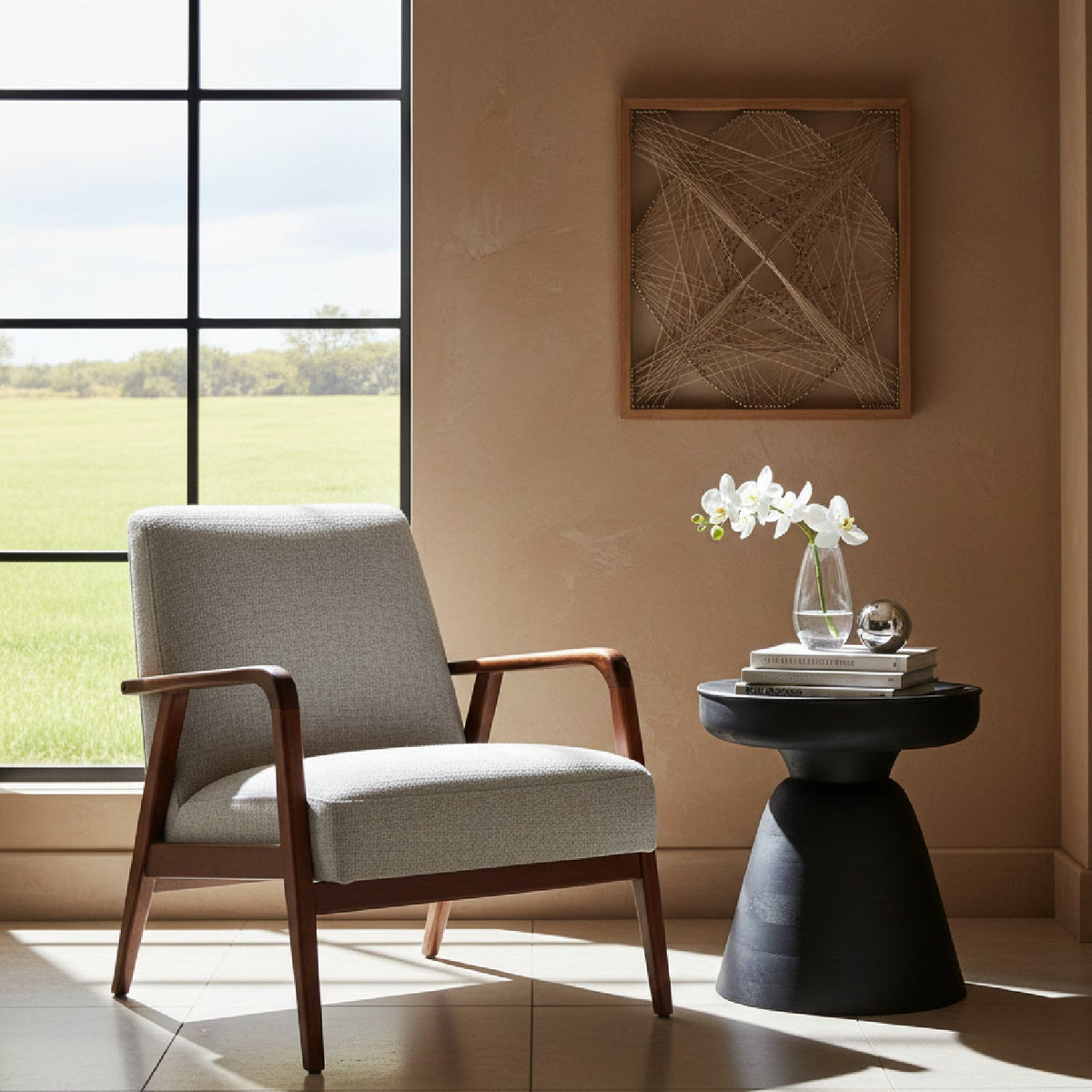 Black Mango Wood Side Table | OROA Modern Sage
