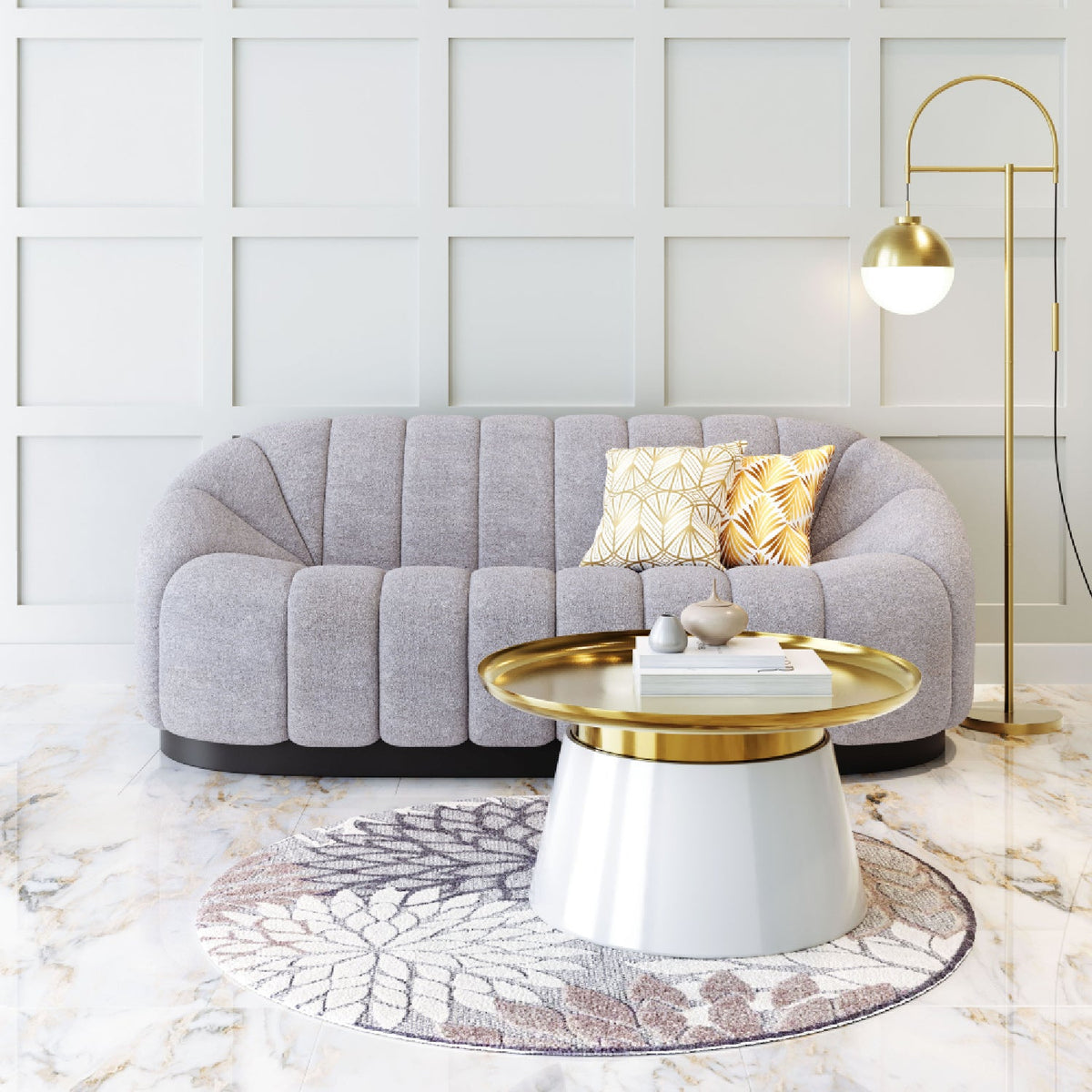 Shearling Channeled Sofa | OROA Modern Bhutan