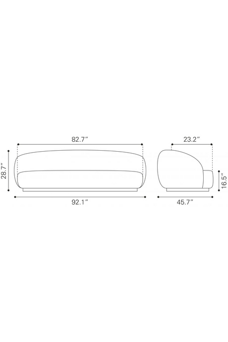 Cream Curved Sofa | OROA Modern Tibet | Oroa.com