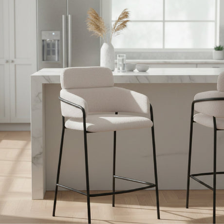 Shearling Style Counter Stools (2) | OROA Modern Marcel