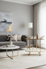 Gold Framed Oval Bar Cart | OROA Modern Antalya | Oroa.com