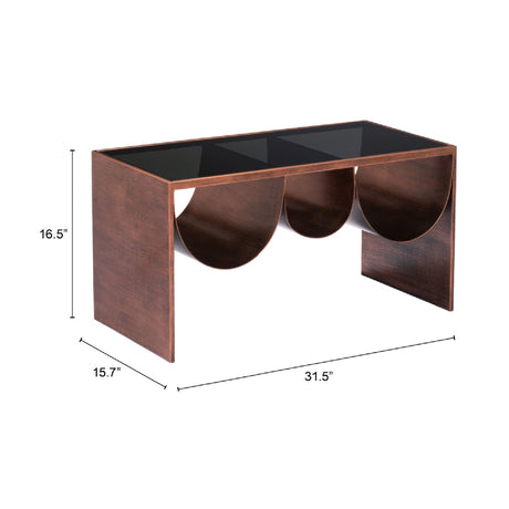 Rectangular Black Glass Coffee Table | OROA Modern Aveiro