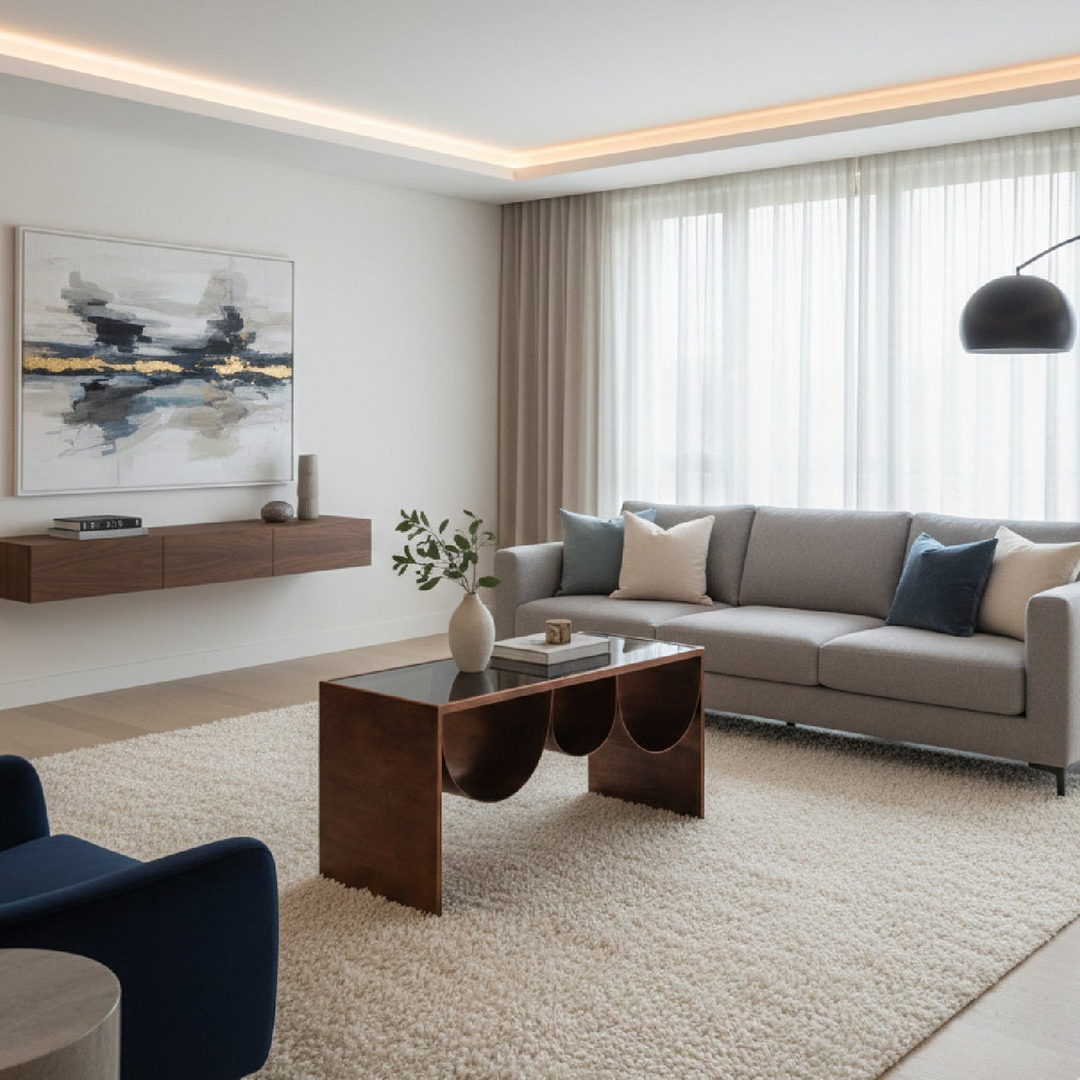 Rectangular Black Glass Coffee Table | OROA Modern Aveiro