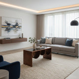 Rectangular Black Glass Coffee Table | OROA Modern Aveiro