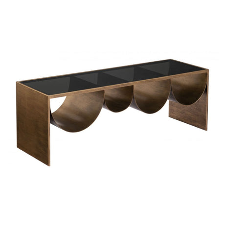 Brass-Framed Glass Coffee Table | OROA Modern Reed