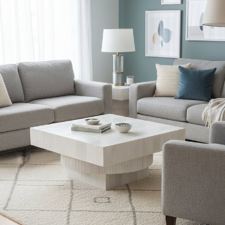 Whitewashed Mango Wood Coffee Table | OROA Modern Trani