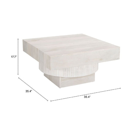 Whitewashed Mango Wood Coffee Table | OROA Modern Trani