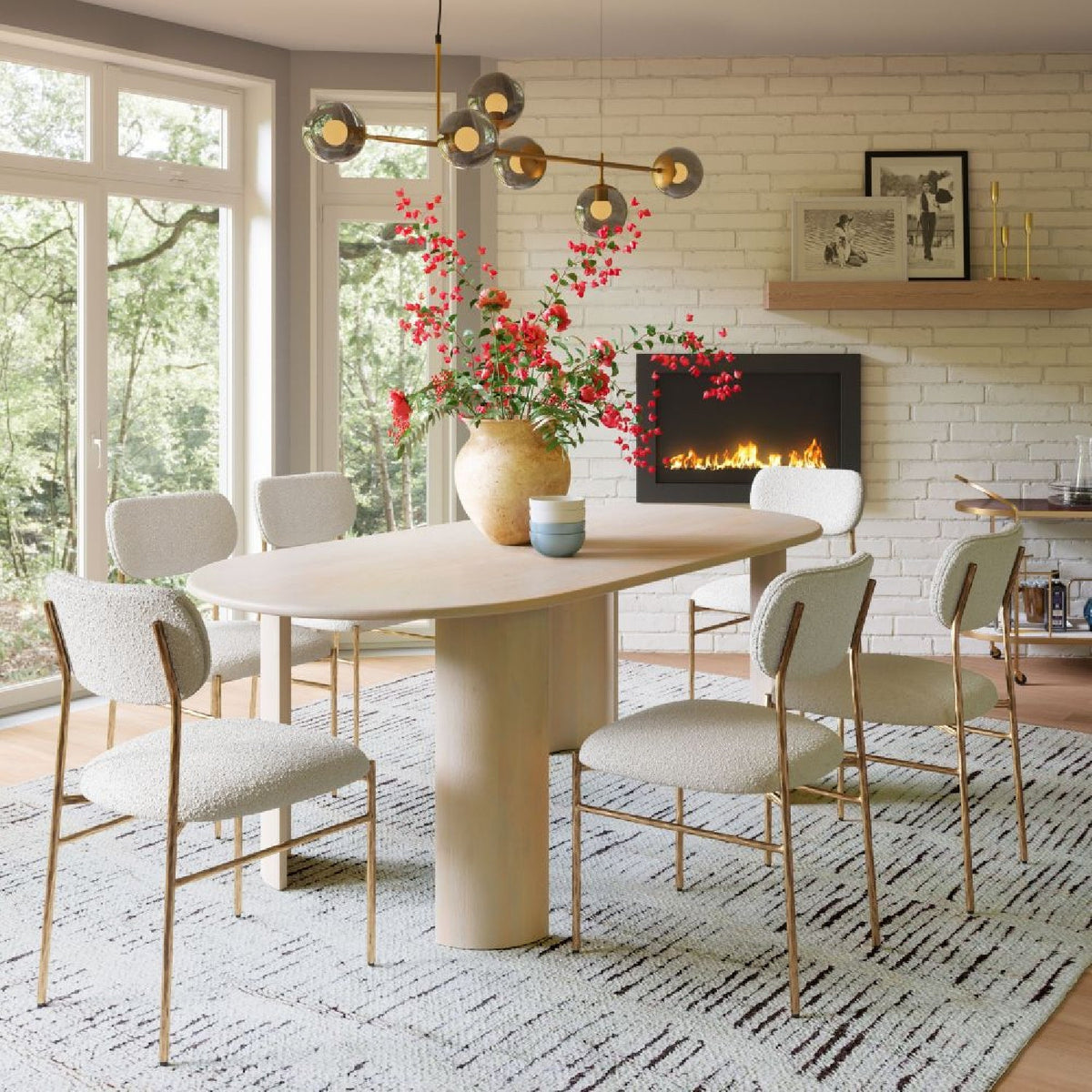 White-washed Acacia Dining Table | OROA Modern Risan | Oroa.com