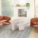 Whitewashed Acacia Coffee Table Set | OROA Modern Navidic