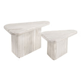 Whitewashed Acacia Coffee Table Set | OROA Modern Navidic