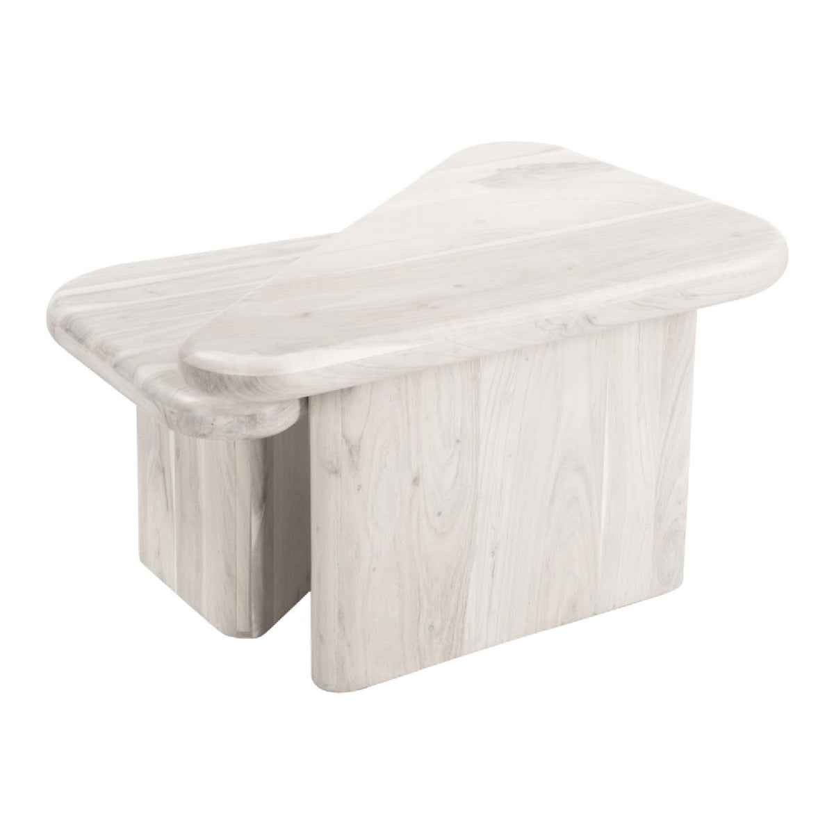 Whitewashed Acacia Coffee Table Set | OROA Modern Navidic