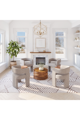 Beige Shearling Accent Chair | OROA Modern Java | Oroa.com