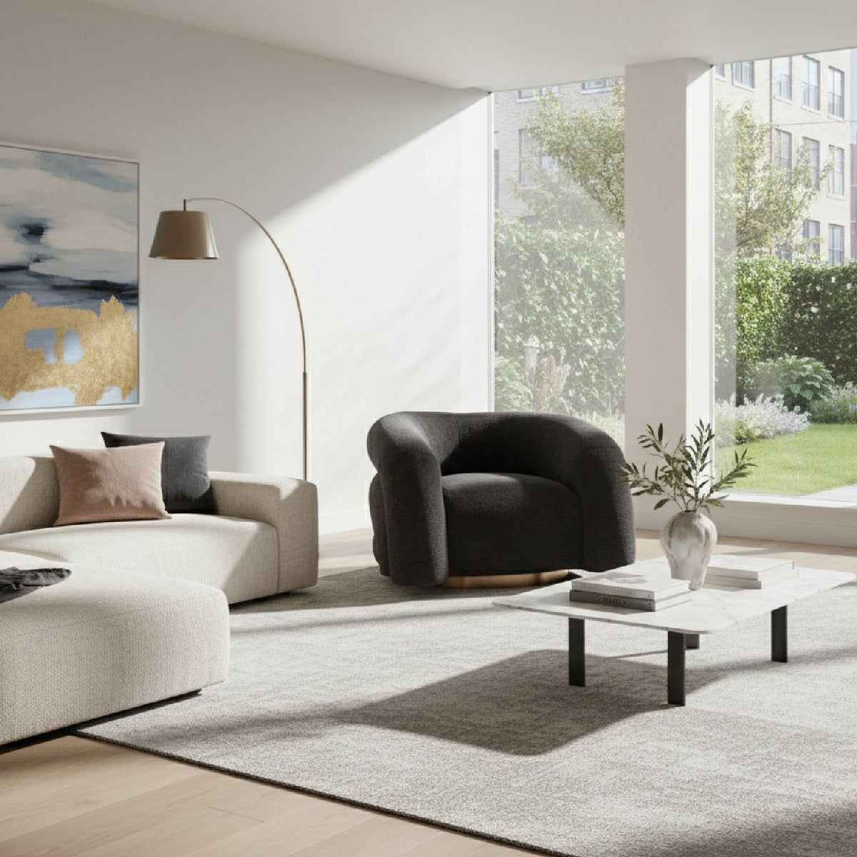 Black Velvet Accent Chair | OROA Modern Havn