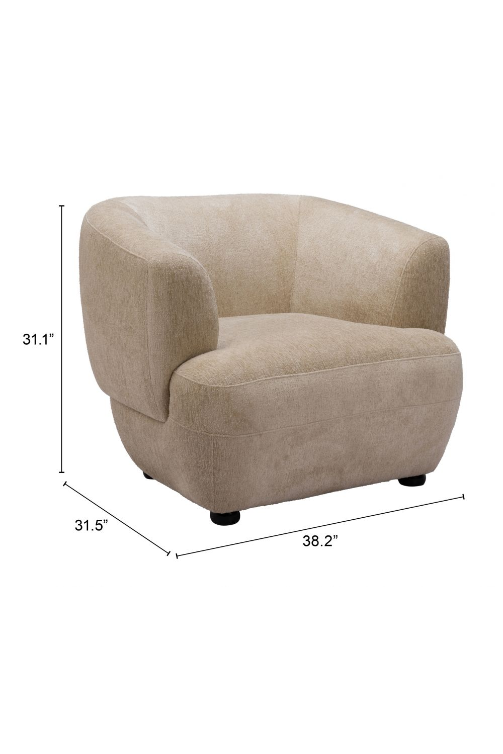 Golden Beige Accent Chair | OROA Modern Bekker | Oroa.com