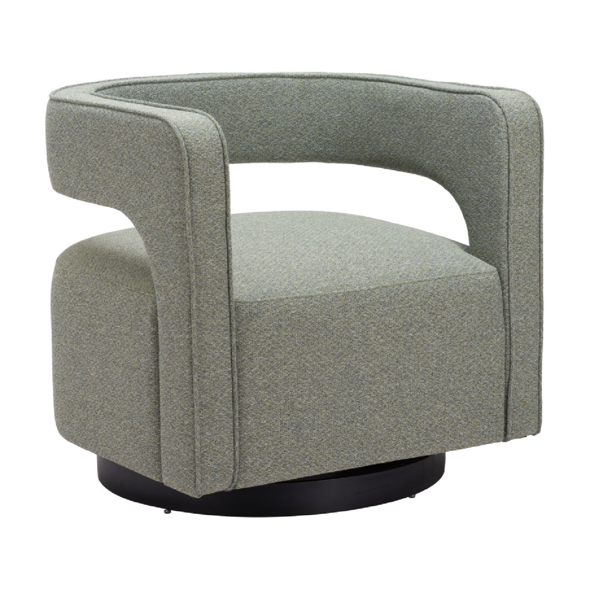 Sage Green Curved Swivel Chair | OROA Modern Turku