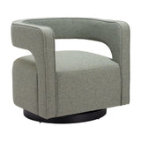 Sage Green Curved Swivel Chair | OROA Modern Turku