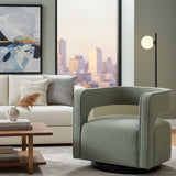 Sage Green Curved Swivel Chair | OROA Modern Turku
