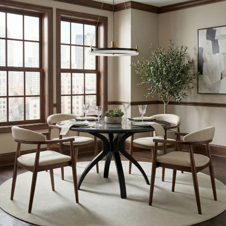 Black Marble Round Dining Table | OROA Modern Sumay | Oroa.com