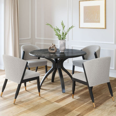 Black Marble Round Dining Table | OROA Modern Sumay | Oroa.com