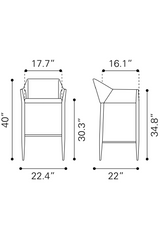 Poly Linen Bar Stool | OROA Modern Andover | Oroa.com