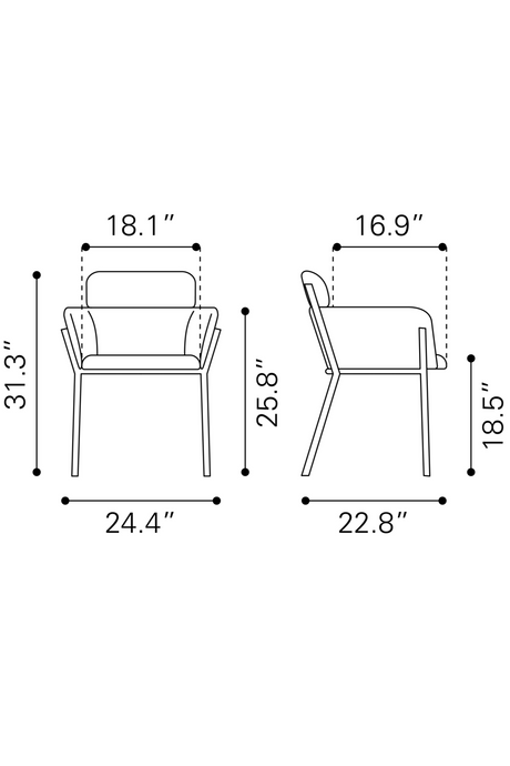 Vinyl Upholstered Dining Chairs (2) | OROA Modern Bremor | Oroa.com