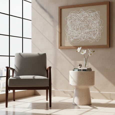 Beige Terrazzo-Look Side Table | OROA Modern Masko