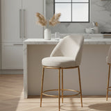 Beige Swivel Counter Stool | OROA Modern Nordhavn