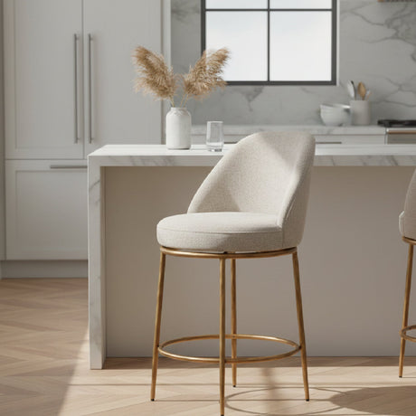 Beige Swivel Counter Stool | OROA Modern Nordhavn