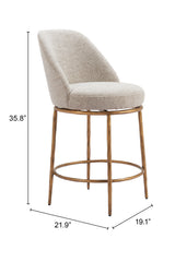 Beige Swivel Counter Stool | OROA Modern Nordhavn | Oroa.com