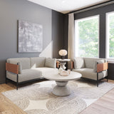 Gray Textured Fabric Loveseat | OROA Modern Stirbe |  Oroa.com