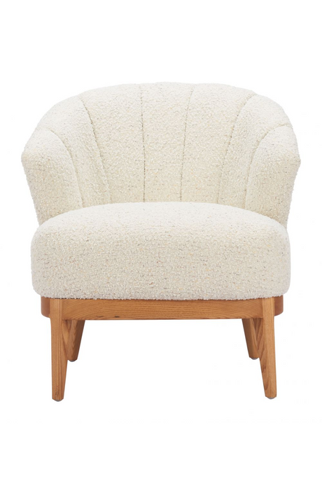 Beige Curved-Back Lounge Chair | OROA Modern Leque | OROA