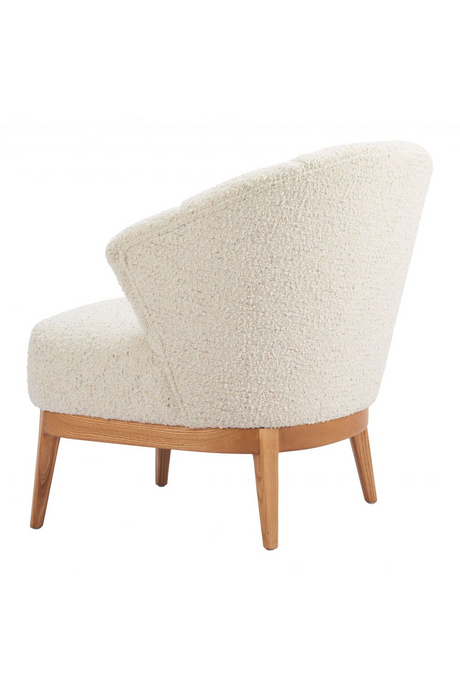 Beige Curved-Back Lounge Chair | OROA Modern Leque | OROA