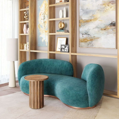 Teal Colored Curved Sofa | OROA Modern Jamela