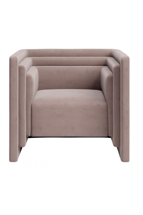 Taupe Velvet Angular Lounge Chair | OROA Modern Trippel | Oroa.com