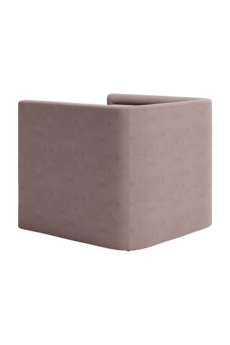 Taupe Velvet Angular Lounge Chair | OROA Modern Trippel | Oroa.com