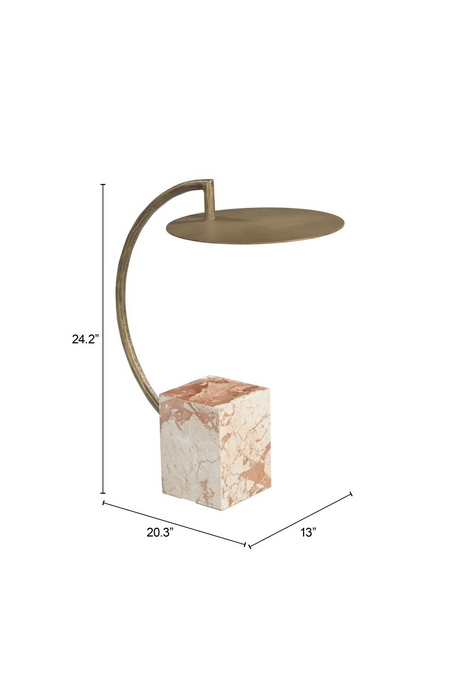 Curved Brass Side Table | OROA Modern Voler | OROA.com