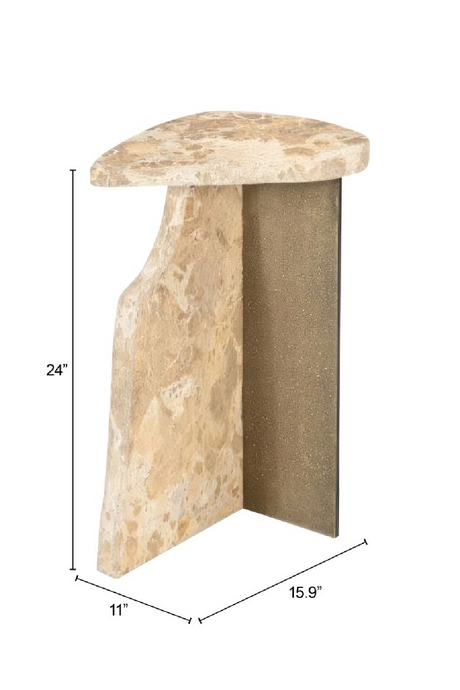 Organic-Shaped Marble Side Table | OROA Modern Surya