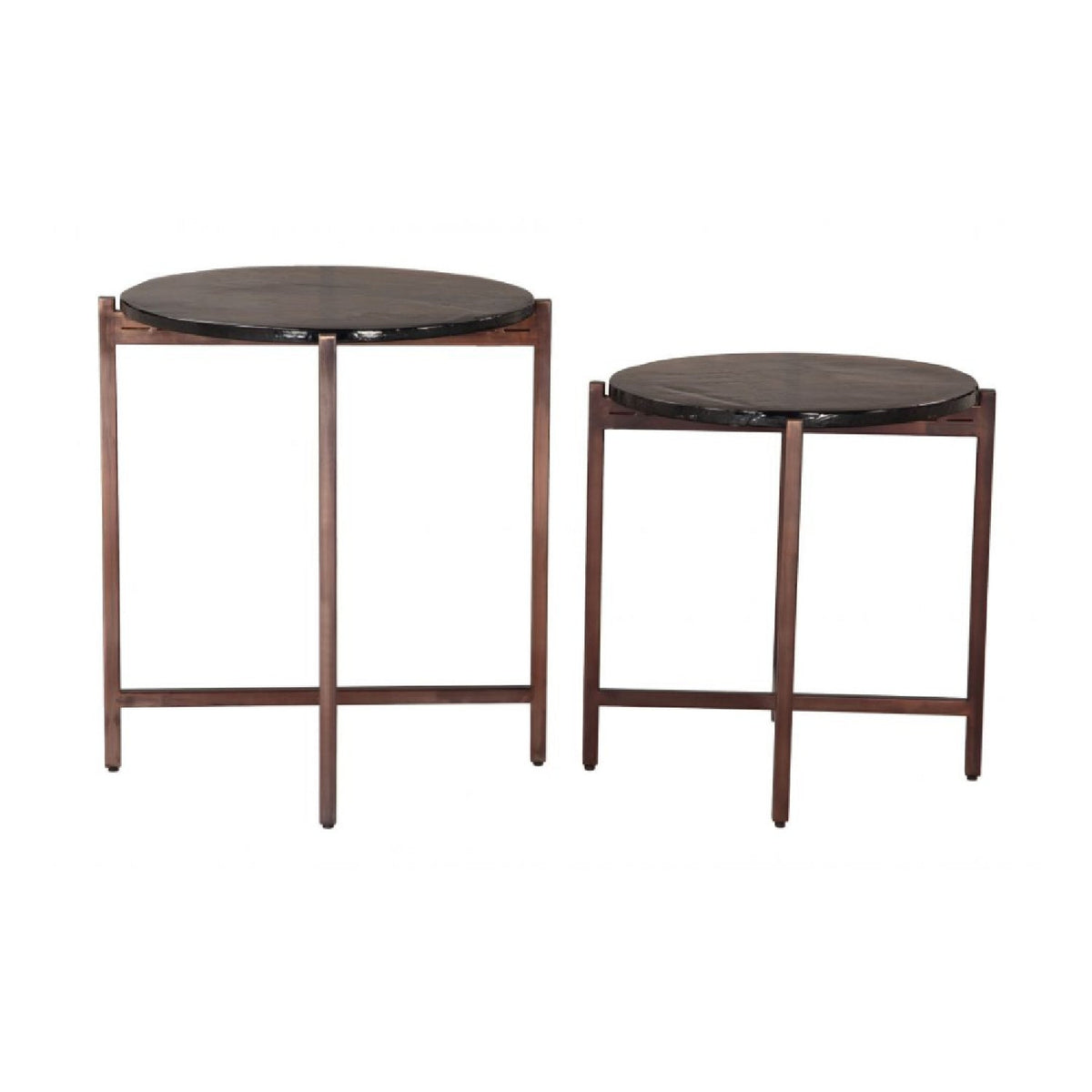 Black Cast Glass Coffee Tabled (2) | OROA Modern Gema