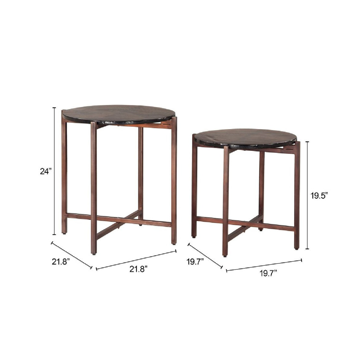Black Cast Glass Coffee Tabled (2) | OROA Modern Gema