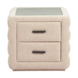Beige Shearling 2-Drawer Nightstand | OROA Modern Soffice | Oroa.com