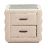 Beige Shearling 2-Drawer Nightstand | OROA Modern Soffice | Oroa.com