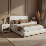 White Fabric 1-Drawer Nightstand | OROA Modern Barris | Oroa.com