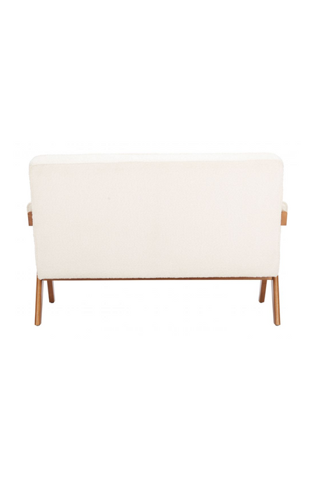 Wood Framed White Loveseat | OROA Modern Encanto