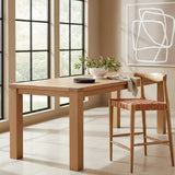 Tan Woven Leather Counter Stool | OROA Modern Bandani