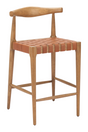 Tan Woven Leather Counter Stool | OROA Modern Bandani | Oroa.com
