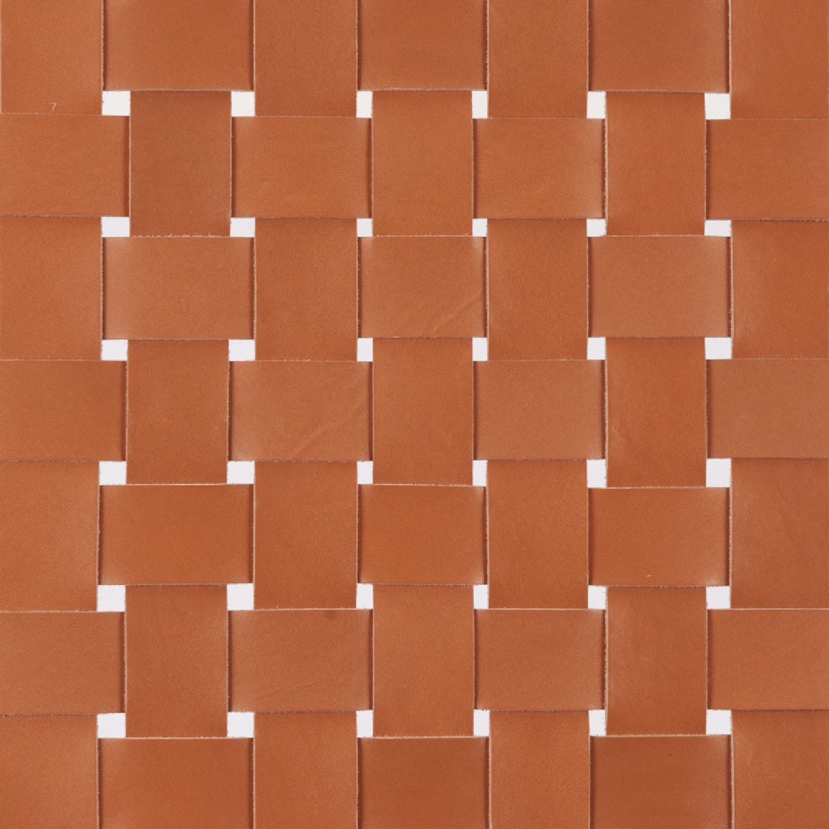 Tan Woven Leather Bench | OROA Modern Bandani
