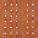 Tan Woven Leather Bench | OROA Modern Bandani