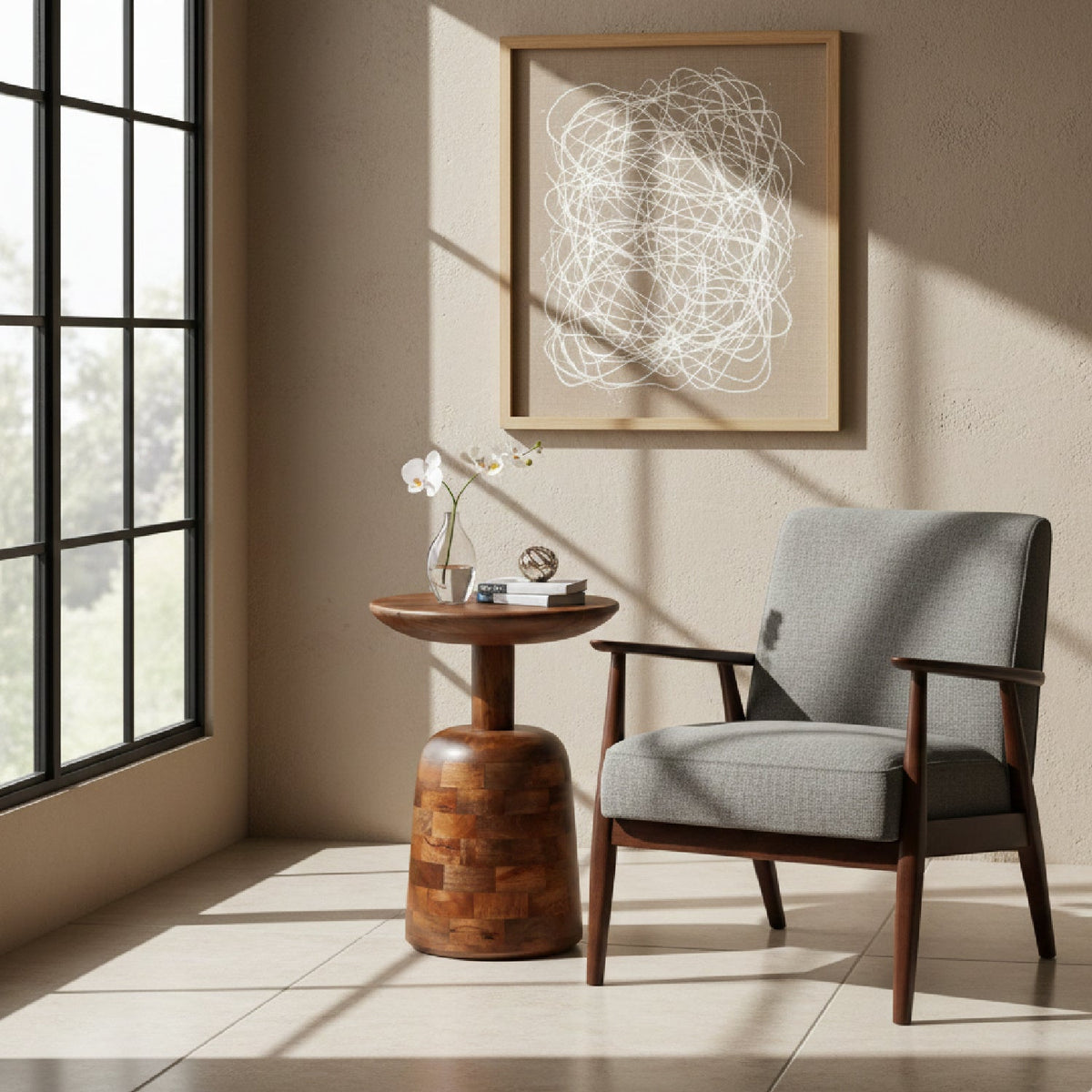 Mango Wood Modern Side Table | OROA Modern Kelk