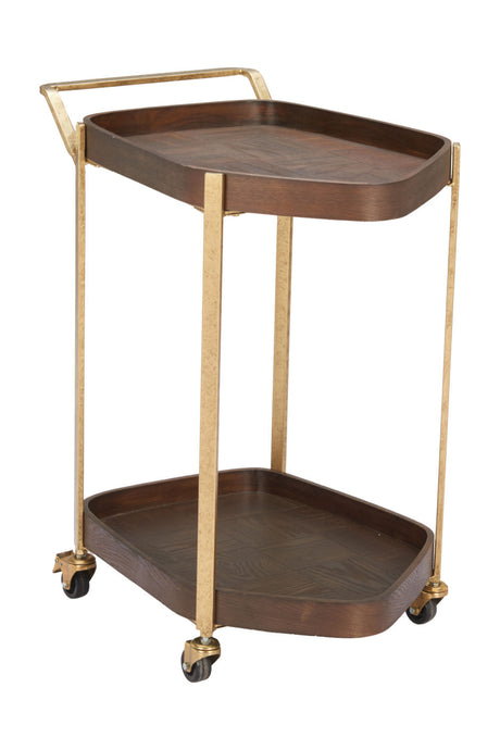 Walnut Veneer Bar Cart | OROA Modern Stela | Oroa.com