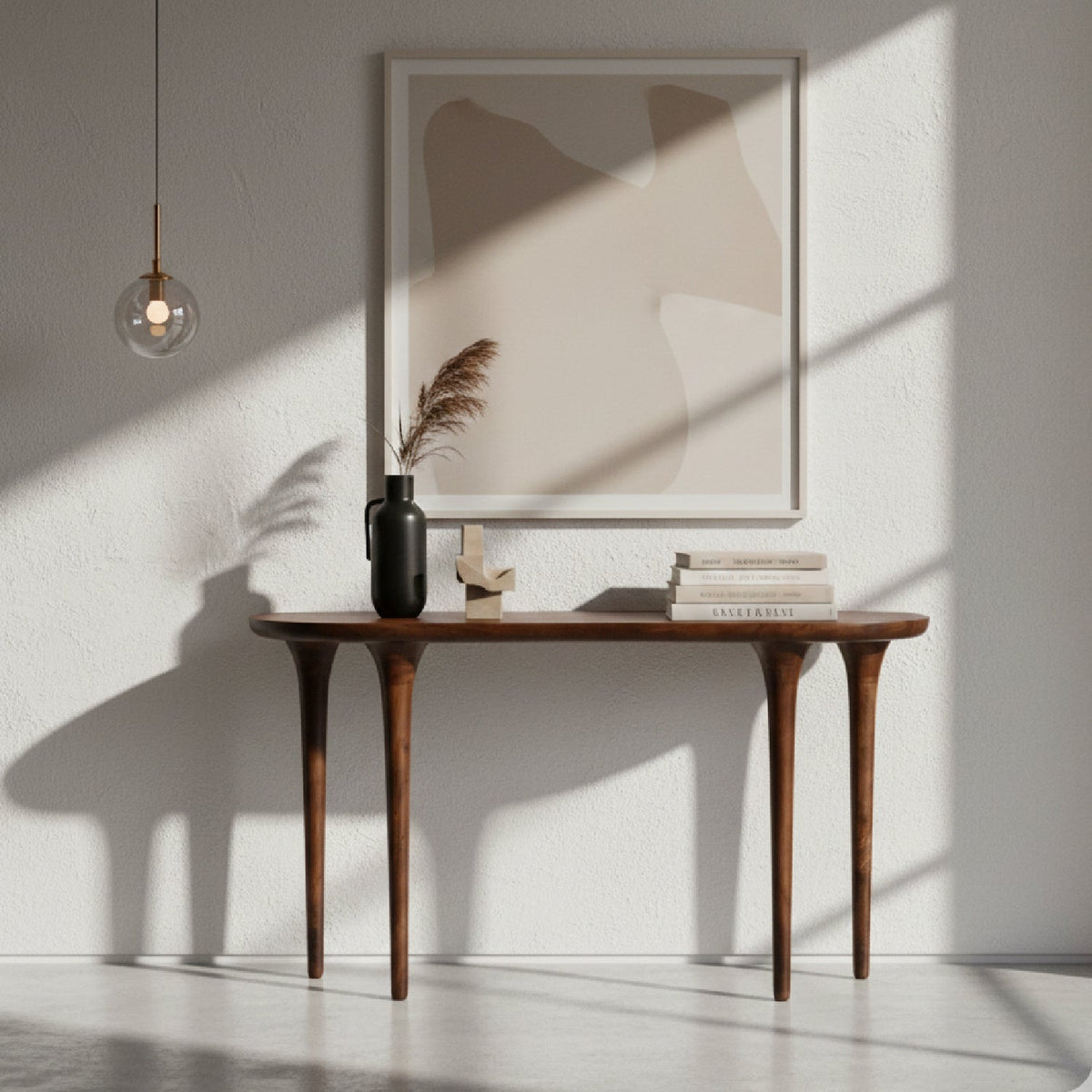 Walnut Finished Console Table | OROA Modern Spiker